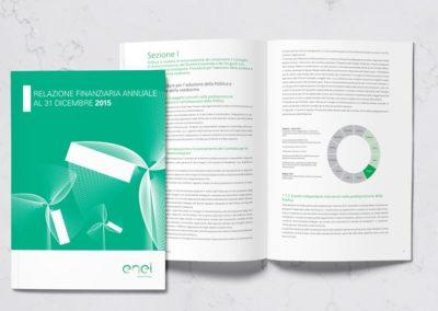 Impaginazione grafica del bilancio aziendale di Enel Green Power