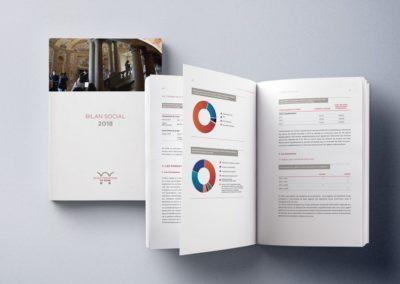 Progetto grafico e impaginazione del bilancio sociale di Ecole Française