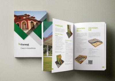 Progetto grafico di quattro brochure per la società di bioedilizia Forest