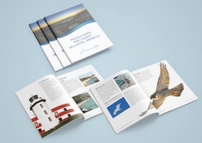 Progetto e realizzazione grafica del catalogo per l'albergo Arenella all'isola del Giglio