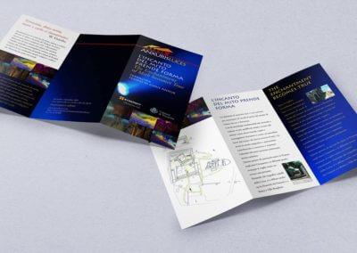Ideazione grafica del depliant per lo spettacolo di luci Anxuris Luces presso il tempio di Giove Anxur a Terracina