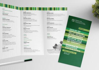Ideazione grafica del depliant per il Convegno sull'analisi e l'applicabilità delle tecniche di ingegneria naturalistica