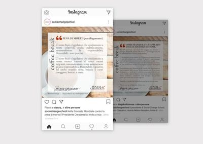 Ideazione grafica e realizzazione dei post per Social Change School
