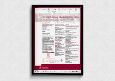 Impaginazione grafica della locandina per il Convegno Internazionale di Suicidologia e Salute Pubblica