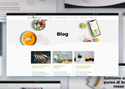 Pagina "Blog" del sito per Nutri Answers