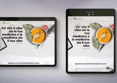 Visualizzazione tablet del sito nutrizionista Nutri Answers