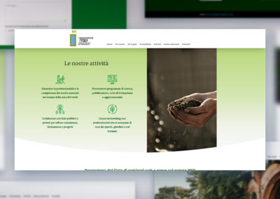 Sezione "Attività" del sito per l'Associazione Italiana Curatori di Parchi, giardini e orti botanici