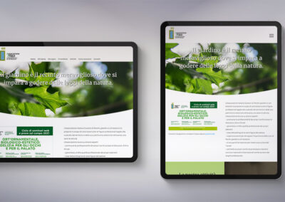 Visualizzazione tablet del sito per l'Associazione Italiana Curatori di Parchi, giardini e orti botanici
