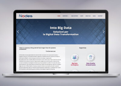 Visualizzazione desktop del sito di Nodes, società che si occupa di big data