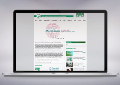 Visualizzazione desktop del sito SIGE, Società italiana di Gastroenterologia ed Endoscopia digestiva
