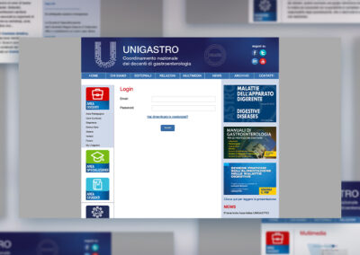 Pagina "Login Docenti" del sito Unigastro, associazione di medici gastroenterologi