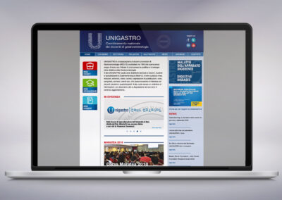 Visualizzazione desktop del sito Unigastro, associazione di medici gastroenterologi