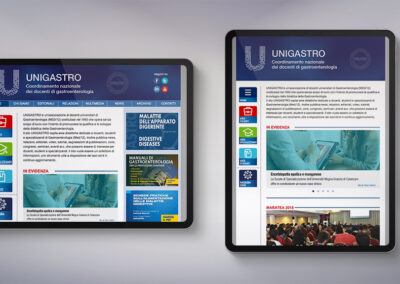 Visualizzazione tablet del sito Unigastro, associazione di medici gastroenterologi