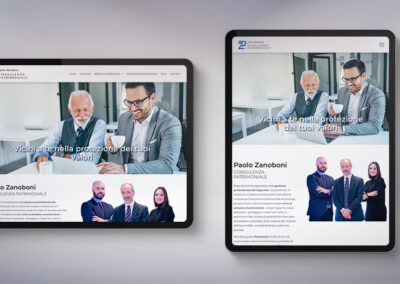 Visualizzazione tablet del sito per il consulente patrimoniale Paolo Zanoboni