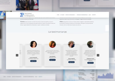 Sezione "Testimonianze" del sito per il consulente patrimoniale Paolo Zanoboni