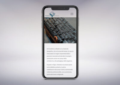 Visualizzazione mobile del sito per la tipografia Arti Grafiche La Moderna