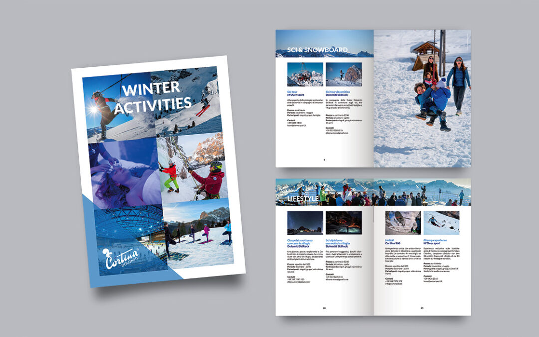 Grafica della brochure per Cortina d’Ampezzo