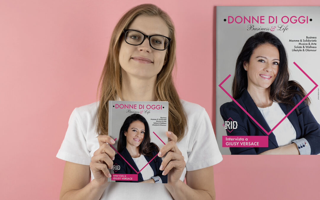 Impaginazione grafica di una rivista di business e costume e società