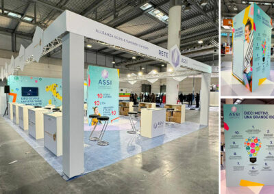 Realizzazione grafica dello stand per la rete ASSI di 10 università italiane